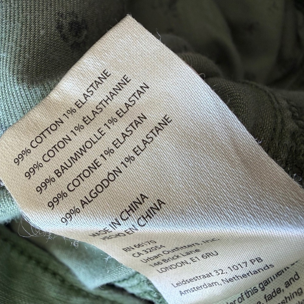 Pilcro and the Letterpress Cargo Pants Women 24 Petite Olive Green Straight Leg - Picture 10 of 12